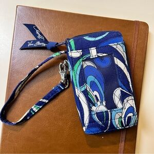 Vera Bradley Women’s Multicolor Blue Fabric Quilted Zip Around Wristlet Wallet